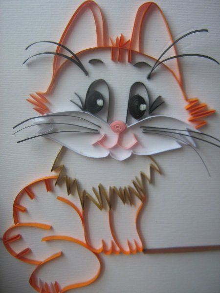 Котенок из цветной бумаги