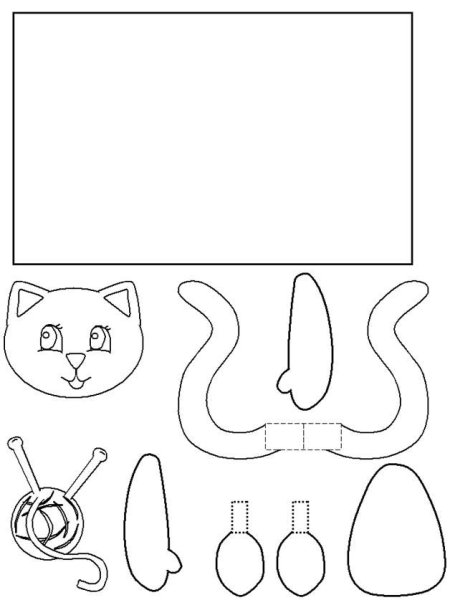 Детали кошки для аппликации