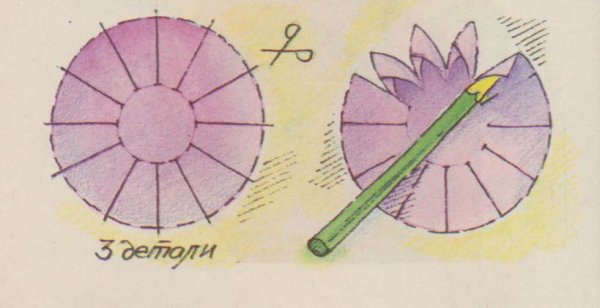 Кувшинка из цветной бумаги