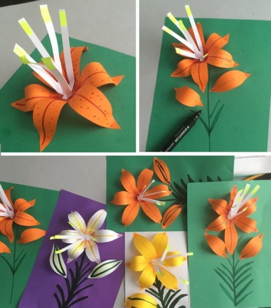 Объемная аппликация "лилии"