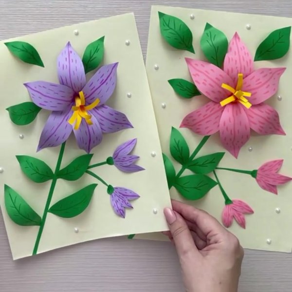 Объемная аппликация "лилии"