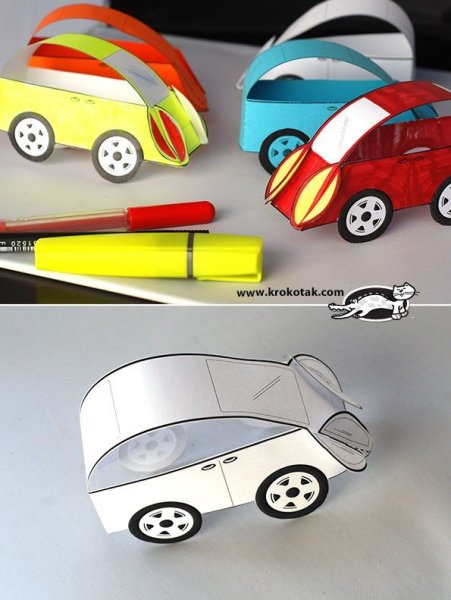 Поделки из бумаги машинки