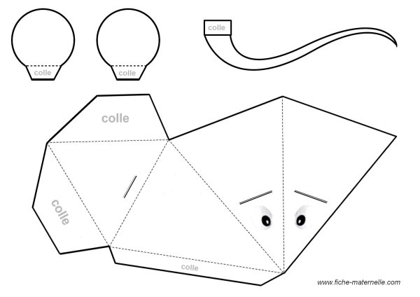 Объемная мышка из бумаги