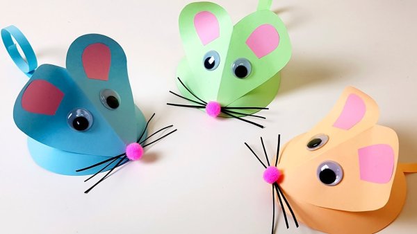 Поделка мышка из бумаги