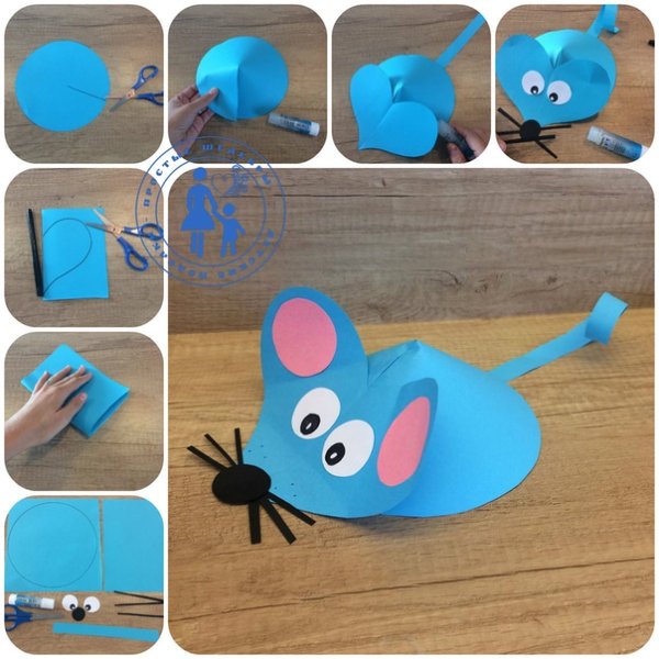 Поделка мышка из картона