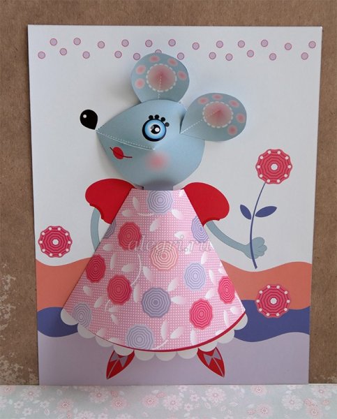 Объемная аппликация мышка