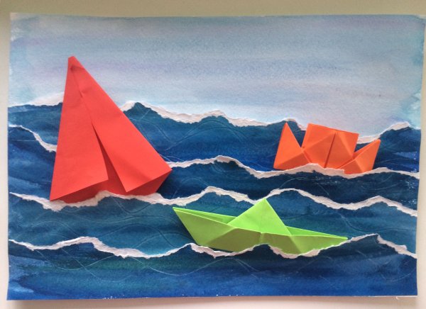 Аппликация кораблик