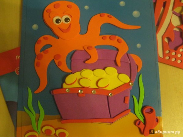 Осьминог из бумаги аппликация