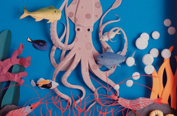 Аппликация морские обитатели