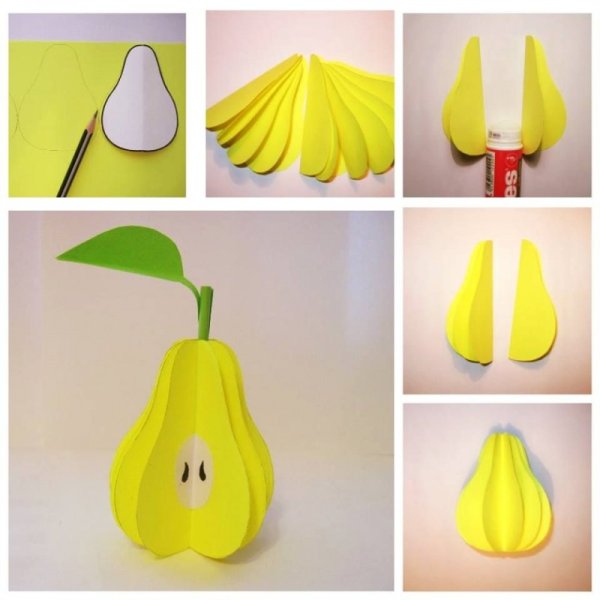 Фрукты из цветной бумаги