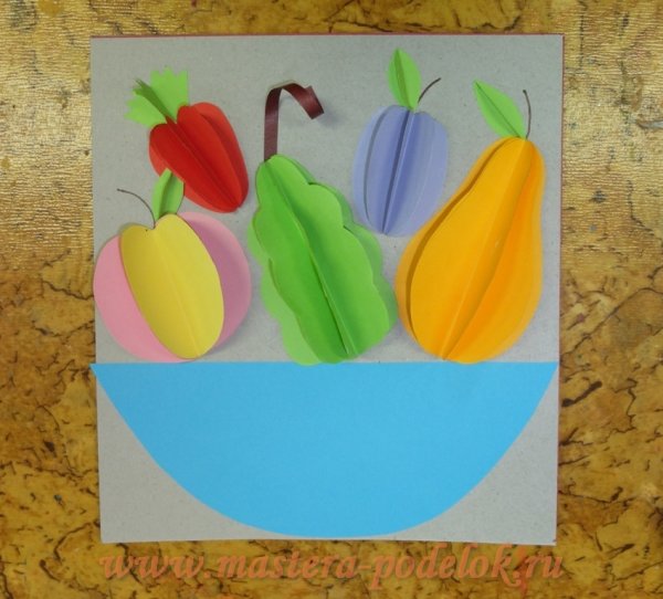 Аппликация овощи и фрукты в подготовительной группе