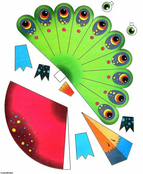 Павлин аппликация из бумаги