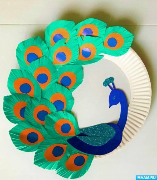 Павлин аппликация из бумаги