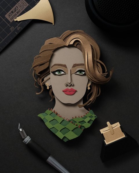 Портрет объемная аппликация