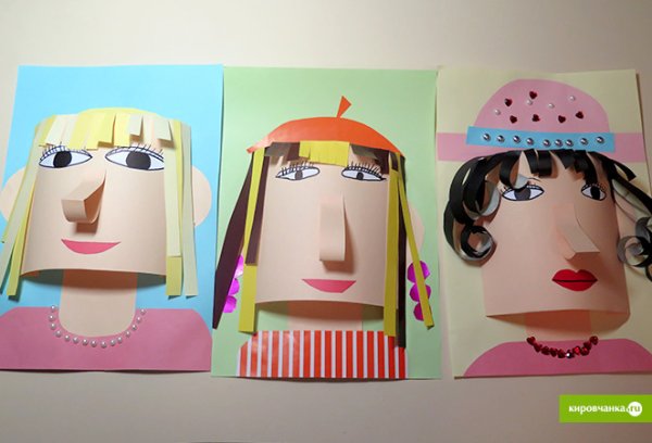 Портрет из цветной бумаги