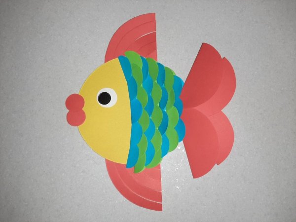 Рыбка аппликация из бумаги