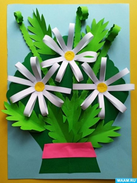 Объемная Ромашка из бумаги