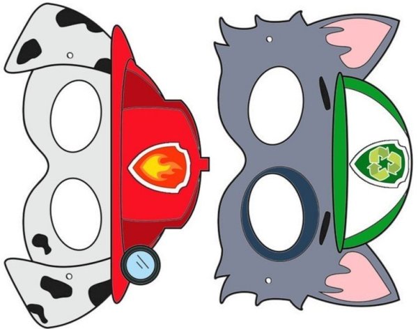 Маски из бумаги Щенячий патруль