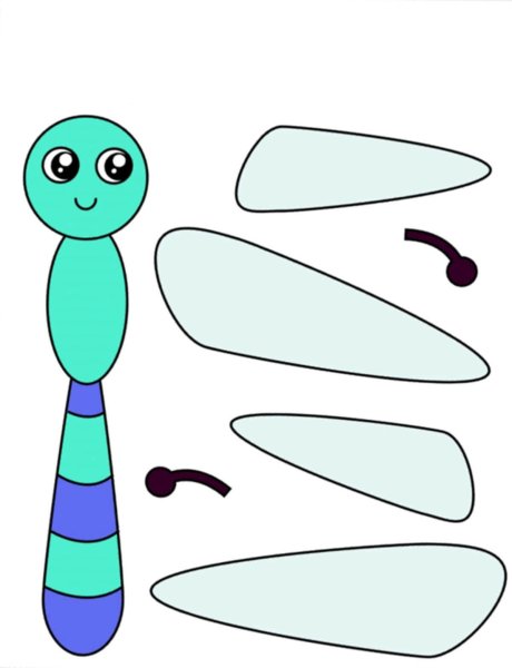 Аппликация Стрекоза в средней группе