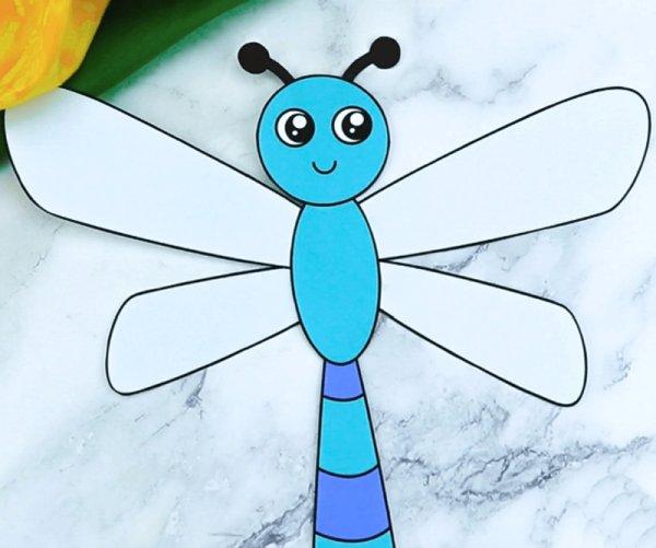 Стрекоза из цветной бумаги