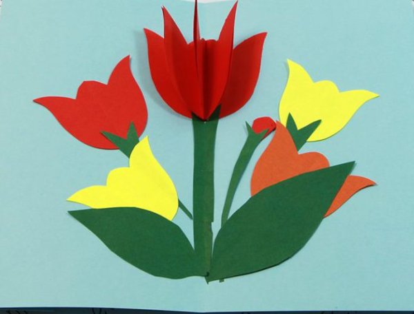 Тюльпаны аппликация для детей