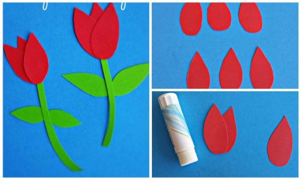 Тюльпаны из цветной бумаги