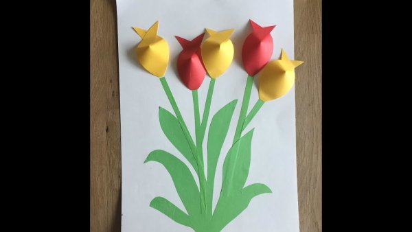 Тюльпаны аппликация для детей
