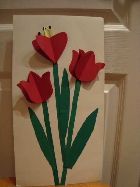 Объемная аппликация тюльпаны