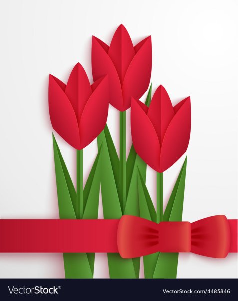 Объемная аппликация тюльпаны