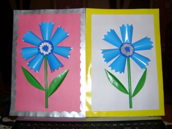 Василек аппликация для детей