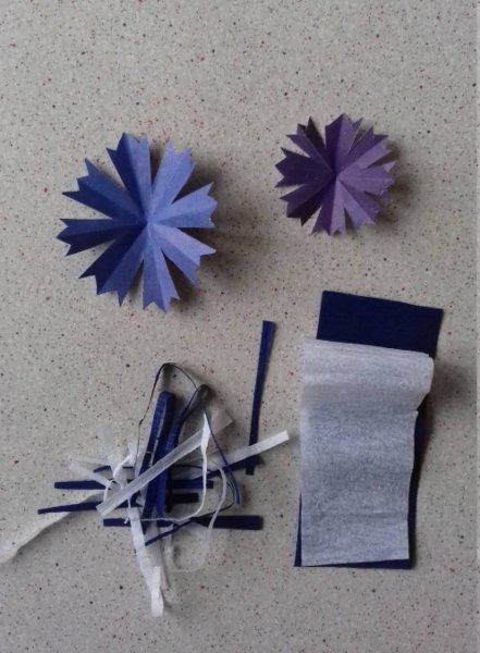 Васильки из бумаги