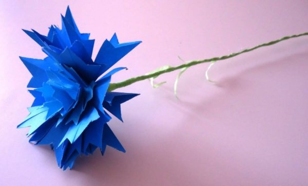 Василек из бумаги объемный