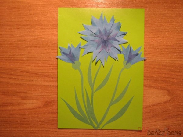 Василек аппликация для детей