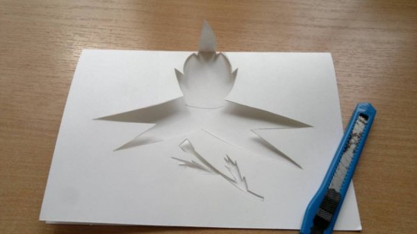 Объемная открытка вечный огонь