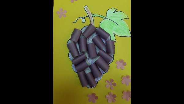 Виноград аппликация из бумаги