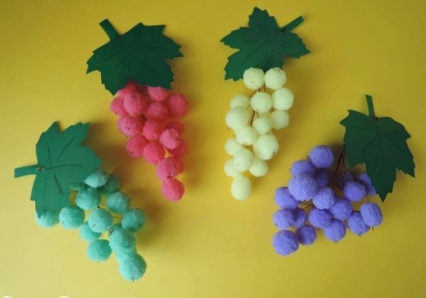Поделка виноград из бумаги