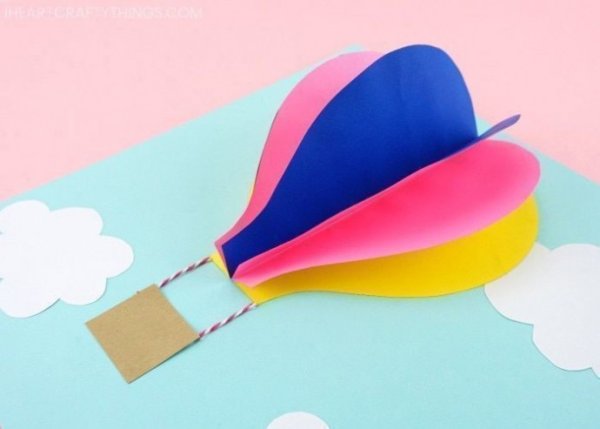 Аппликация воздушный шар из цветной бумаги