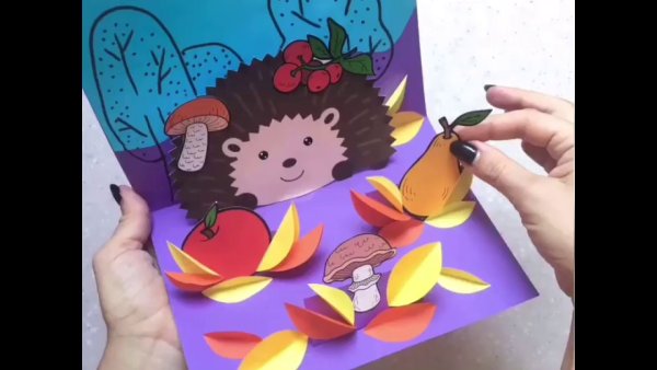 Ёжик аппликация из бумаги