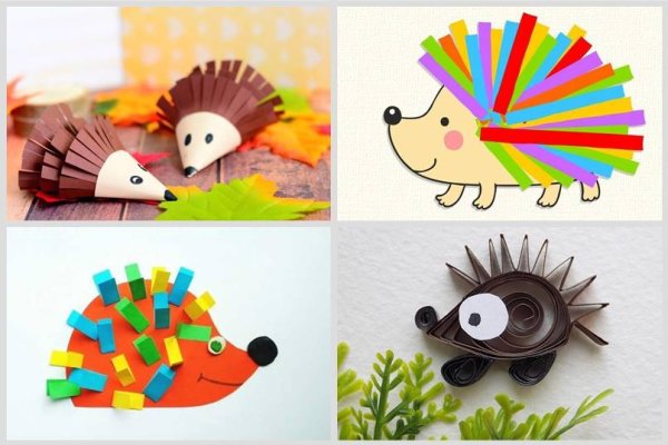 Поделка Ежик из полосок бумаги