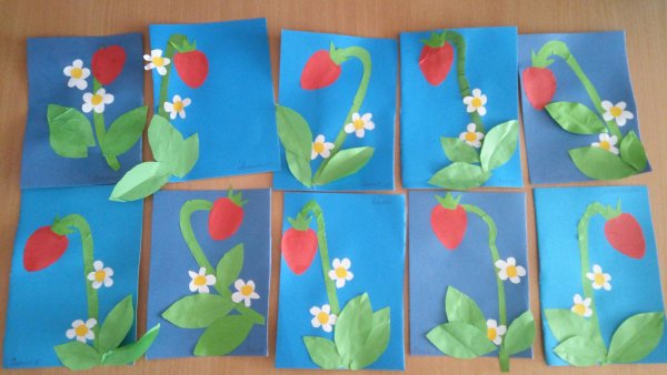 Ягоды аппликация для детей