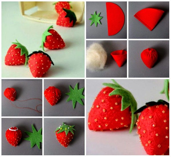 Клубника из ткани