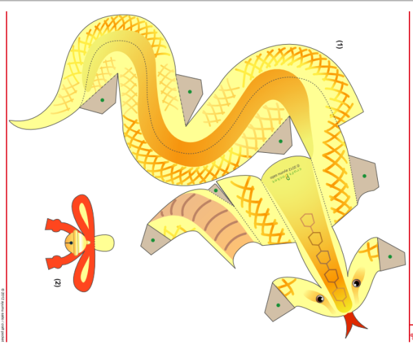 Змея модель для склеивания