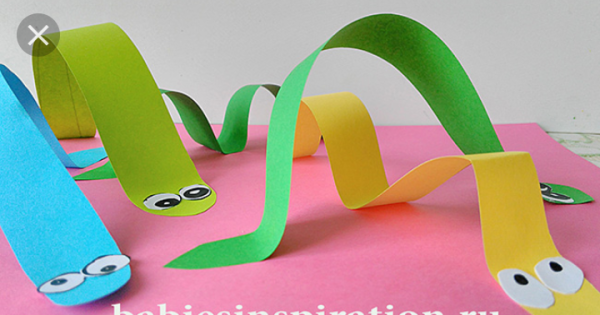 Червячок из бумаги для детей