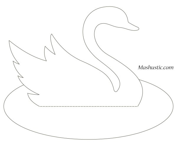 Поделка из бумаги лебедь по шаблону для детей
