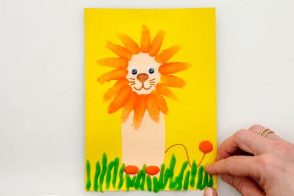 Аппликация Лев в подготовительной группе