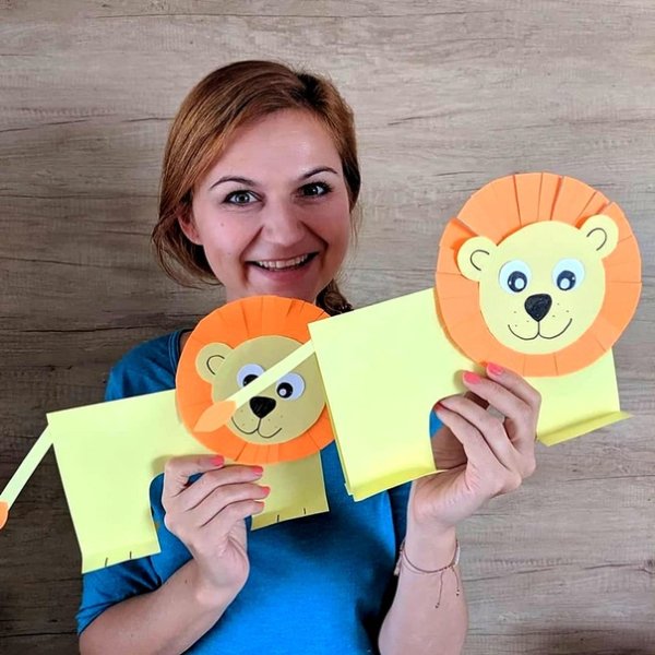 Поделка Львенок из бумаги
