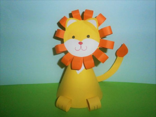 Лев аппликация из бумаги