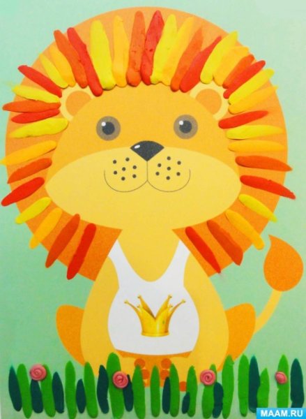 Львенок объемная аппликация