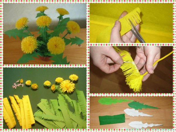 Аппликация одуванчик