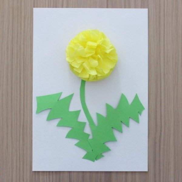 Одуванчик аппликация для детей